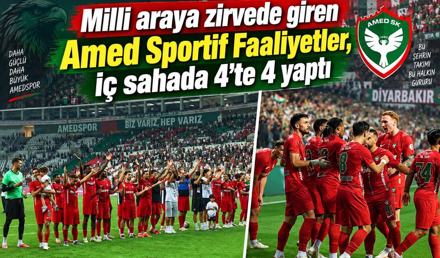 Amedspor’dan İç Sahada Muhteşem Seri: 4 Maçta 4 Galibiyet