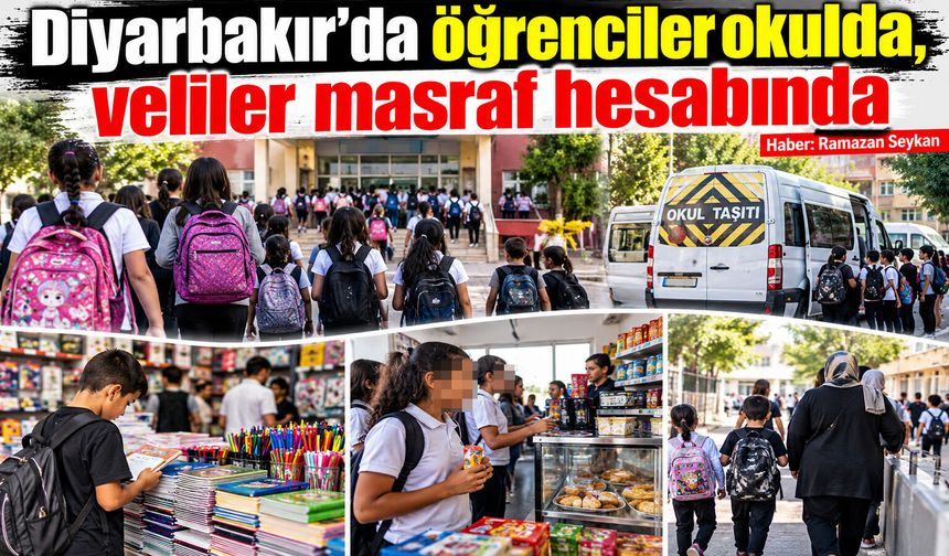 Diyarbakır’da öğrenciler okulda, veliler masraf hesabında