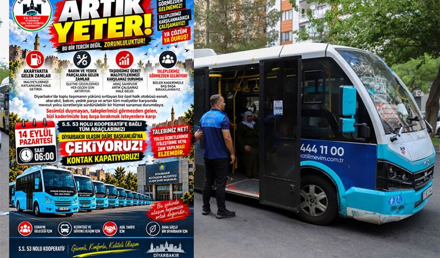 Diyarbakır’da Özel Halk Otobüsleri Kontak Kapattı
