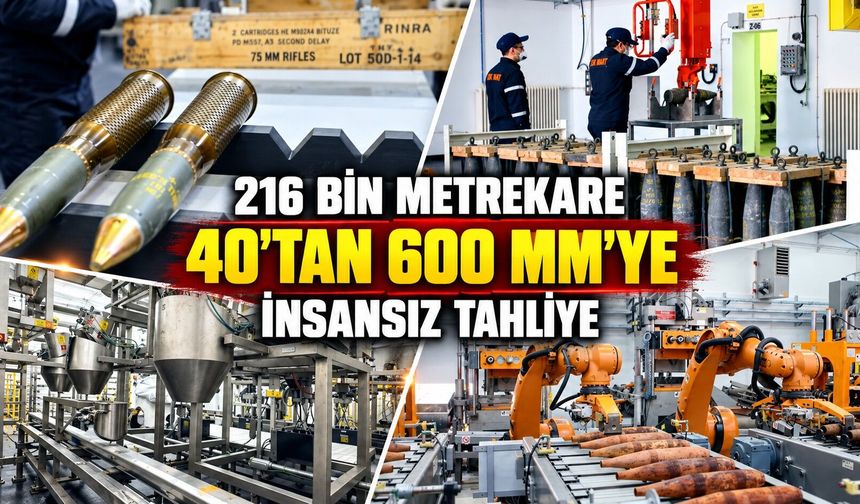 216 bin metrekarelik tesiste kullanım dışı mühimmat geri kazanılıyor