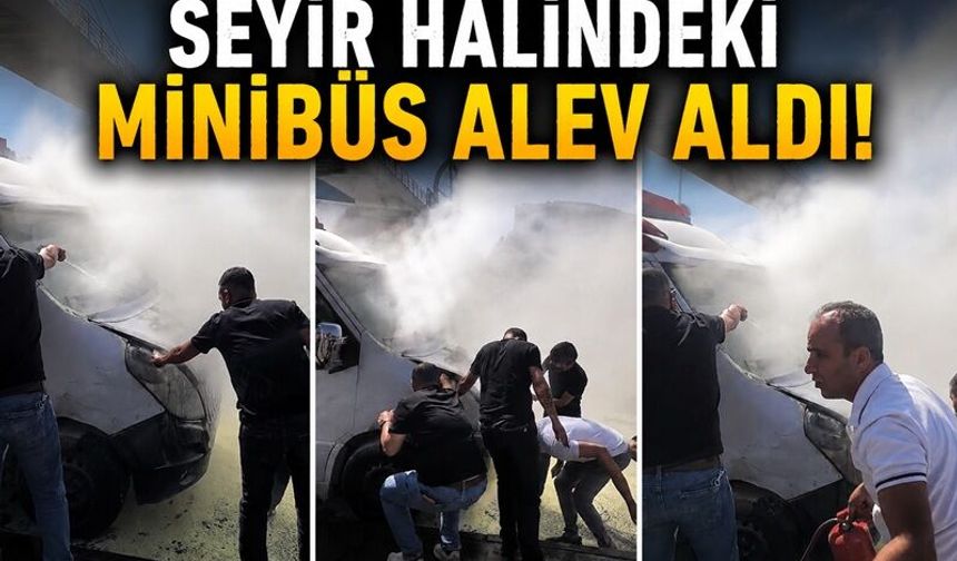 Diyarbakır'da Seyir Halindeki Mİnibüs Alev Aldı