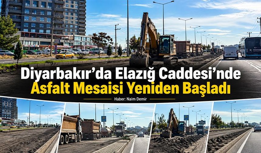 Diyarbakır’da Elazığ Caddesi’nde Asfalt Mesaisi Yeniden Başladı