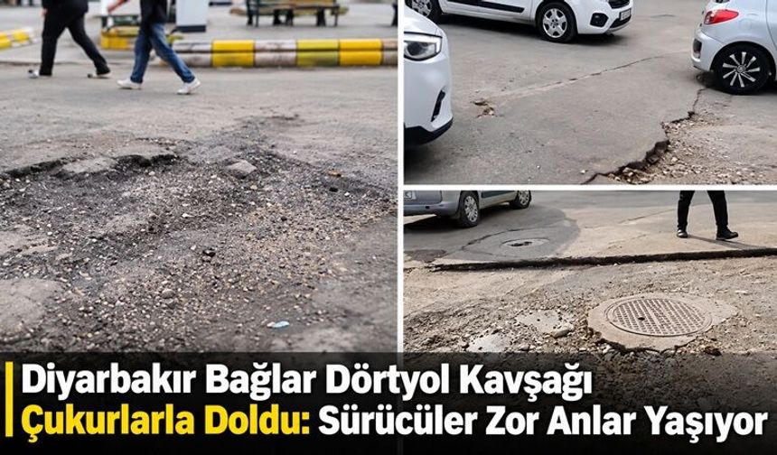 Diyarbakır Bağlar Dörtyol Kavşağı Çukurlarla Doldu