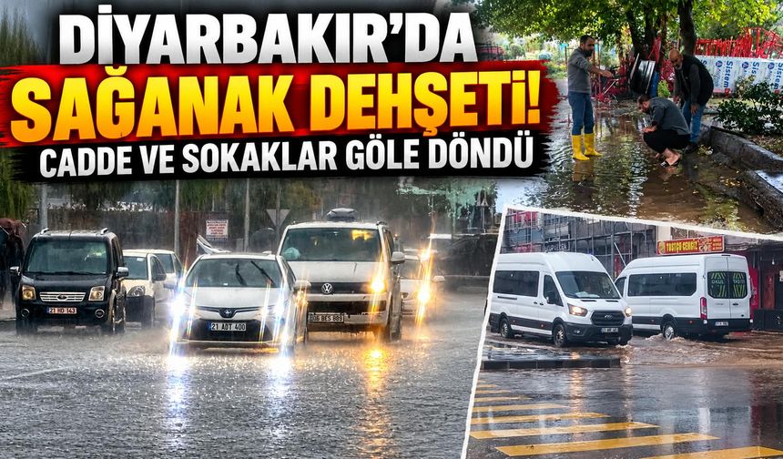 Diyarbakır’da Sağanak Yağış Hayatı Felç Etti!