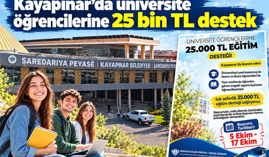 Kayapınar’da üniversite öğrencilerine 25 bin TL destek