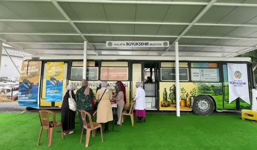 Malatya’da Eski Otobüs Geri Dönüşüm Atölyesine Dönüştü