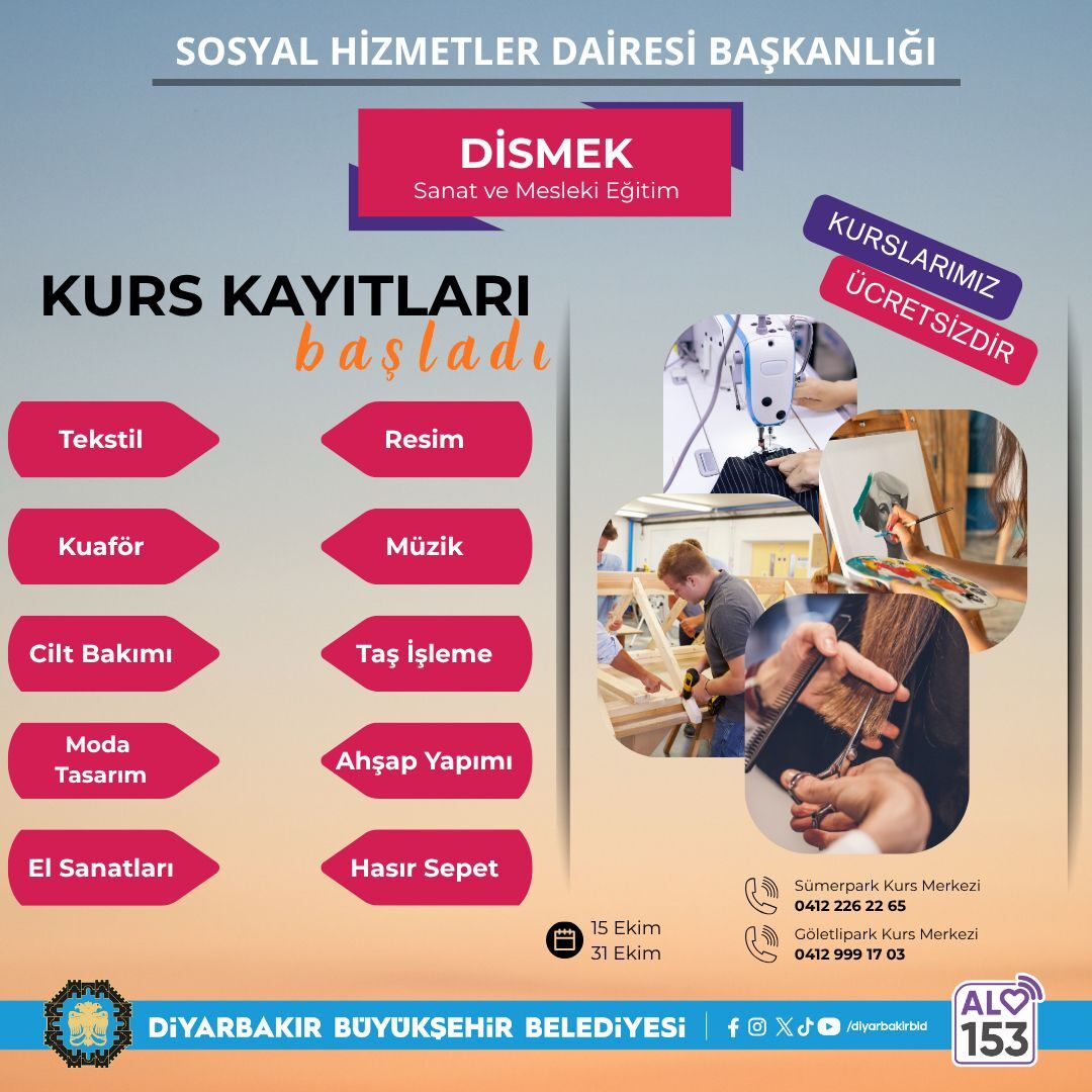 Di̇smek’te Kurs Kayıtları Başladı