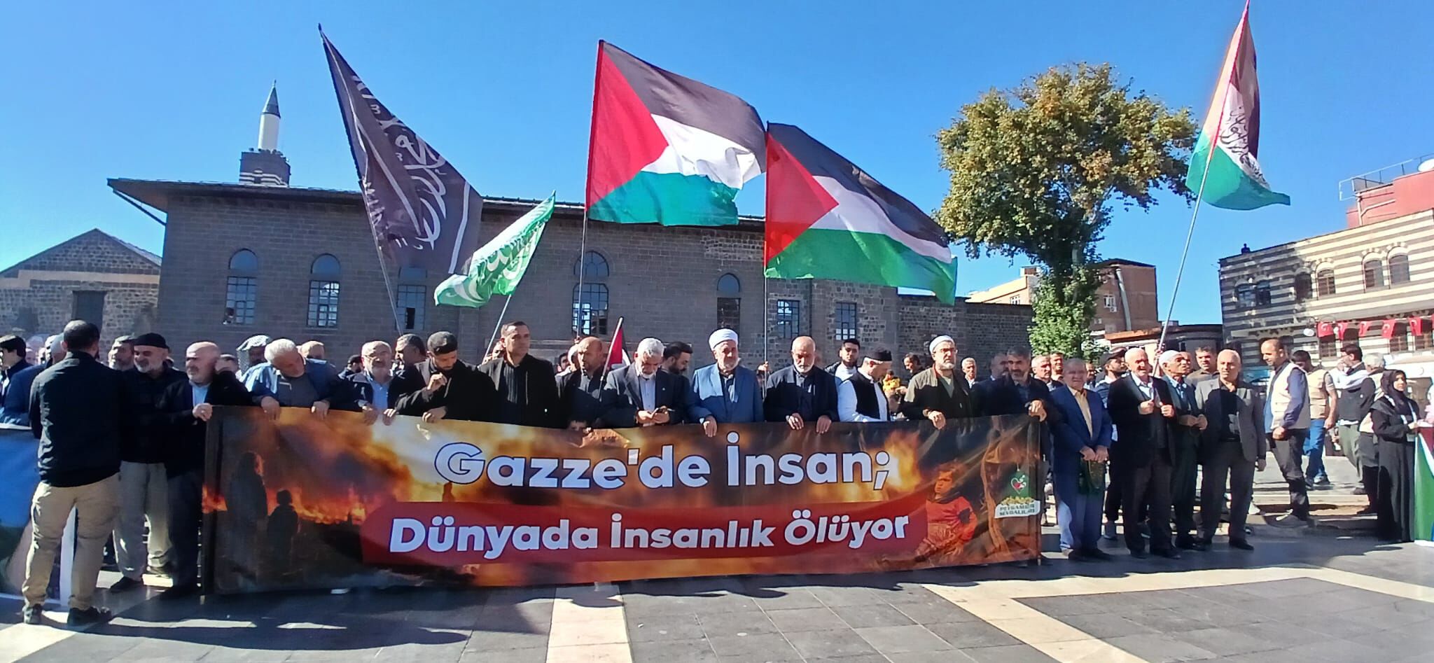 Diyarbakır’da İsrail’in Gazze’ye saldırıları protesto edildi-1