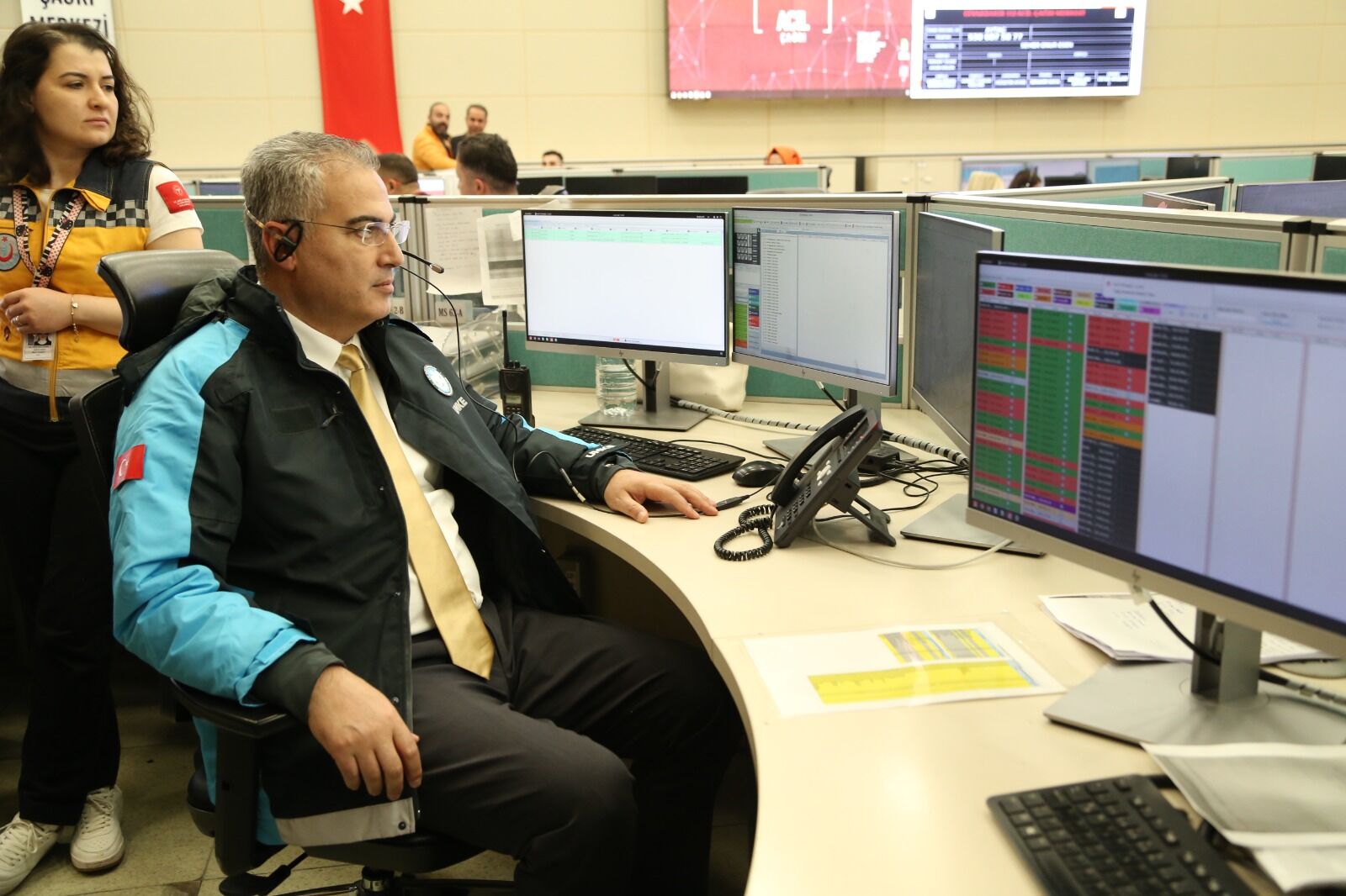 İl Sağlık Müdürü Asiltürk 112 Çağrı Masasında Göreve Katıldı (4)