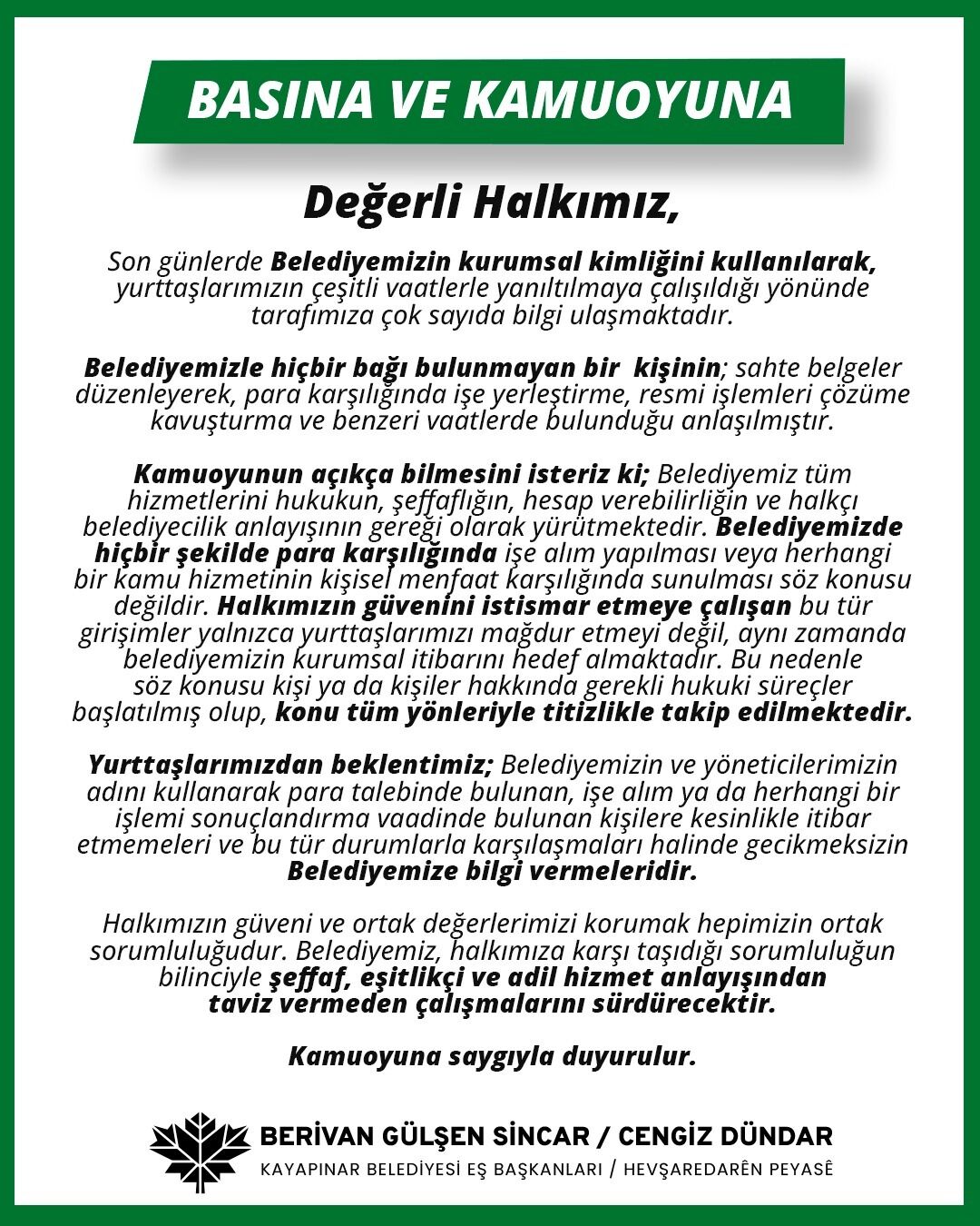 Kayapinar Belediyesi Dolandiricilik (2)