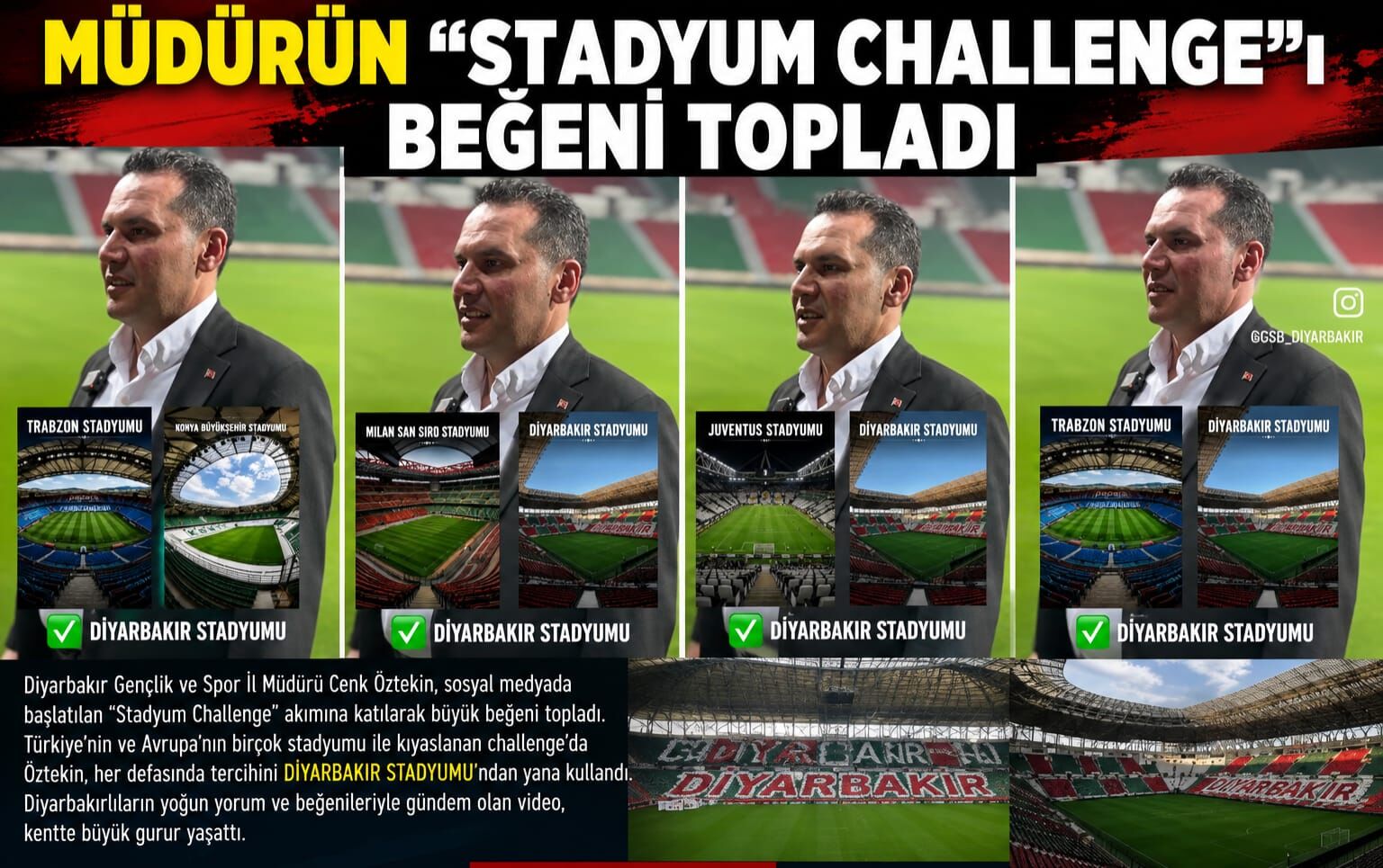 Müdürün “Stadyum Challenge”ı Beğeni Topladı