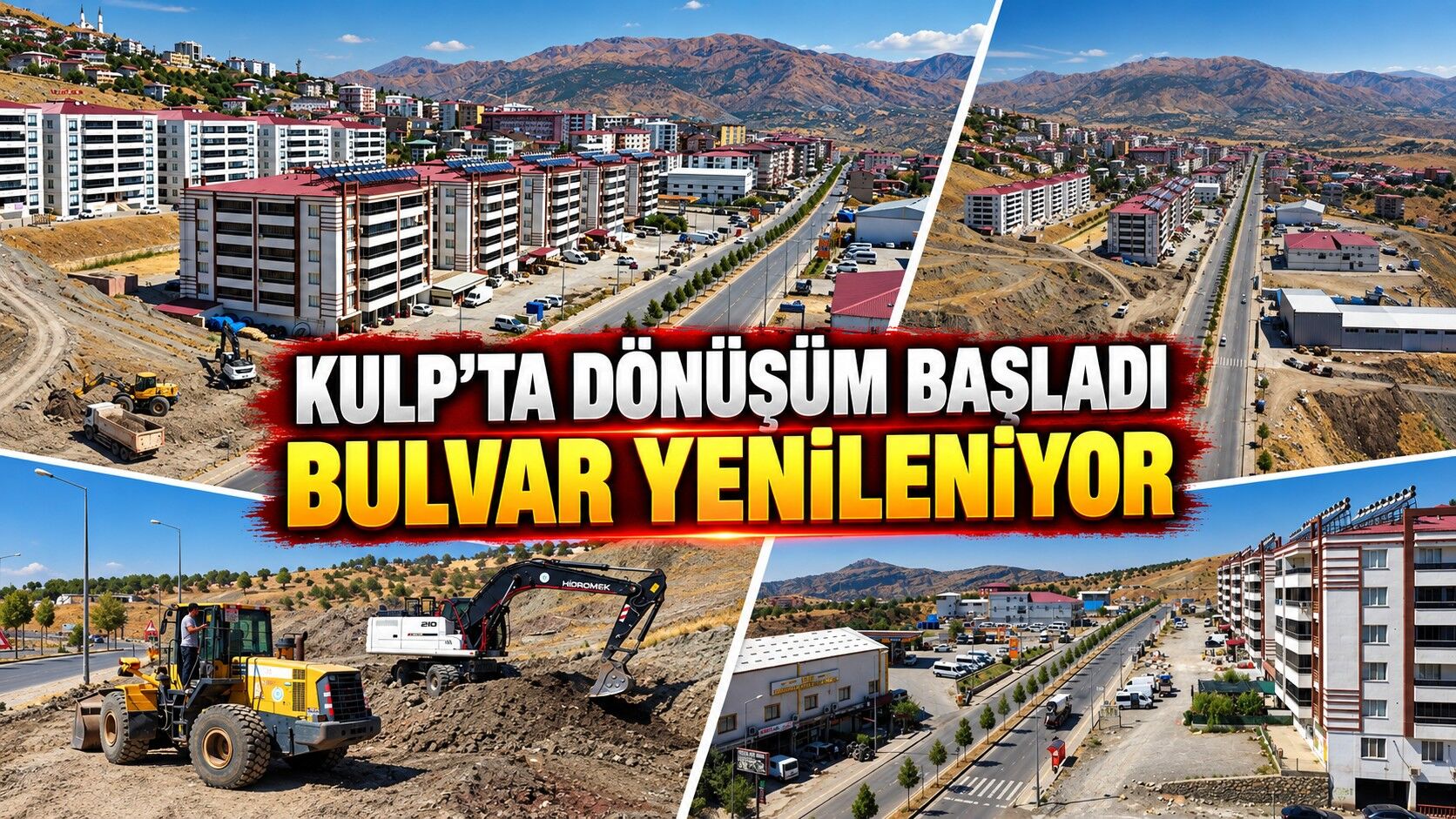 Kulp’ta Turgut Özal Bulvarı’nda çevre düzenleme çalışmaları başladı