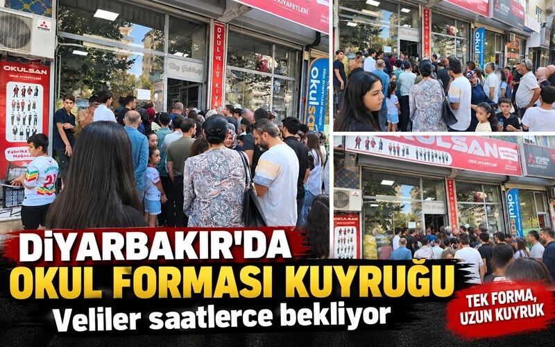 Diyarbakır’da okul forması kuyruğu: Veliler saatlerce bekliyor