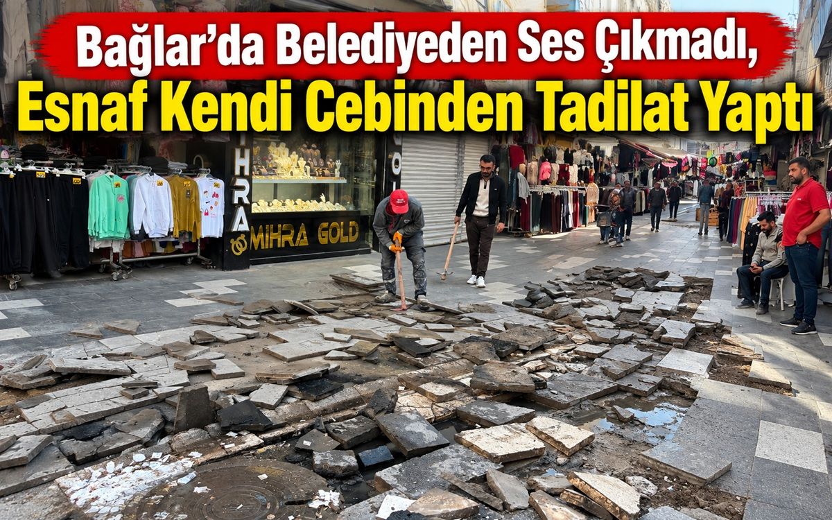 Bağlar’da Belediyeden Ses Çıkmadı, Esnaf Kendi Cebinden Tadilat Yaptı